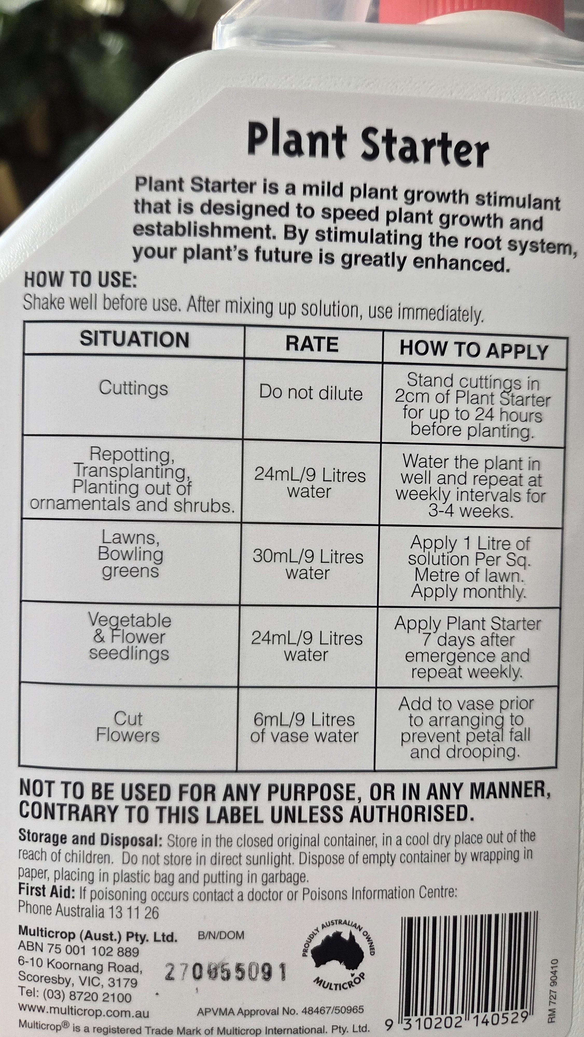 Plant starter 1 litre