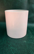 Dolomite cylinder smooth white decorative pot